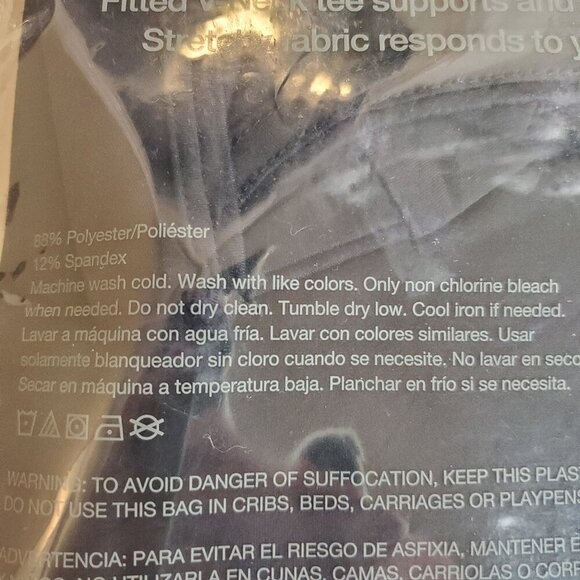 2 NWT TIME and TRU SZ S (4-6) Women's Maternity Active V-Neck Stretch Tee - Picture 5 of 5